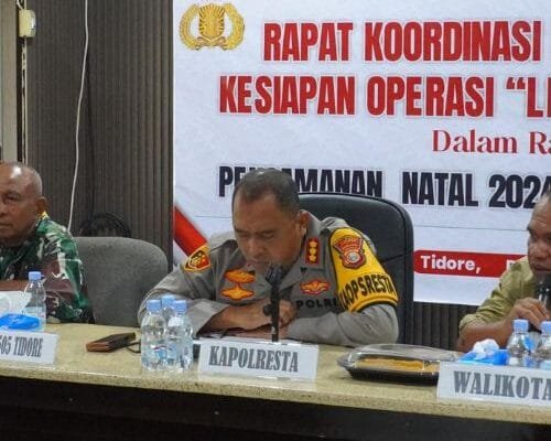 Polresta Tidore Gelar Rakor Lintas Sektor Jelang Pengamanan Natal dan Tahun Baru