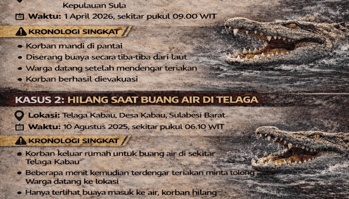 Konflik Manusia dan Buaya di Kepulauan Sula: Dari Pantai, Telaga, hingga Laut