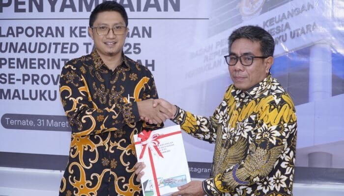 Pemkot Tidore Serahkan Laporan Keuangan 2025 ke BPK Malut