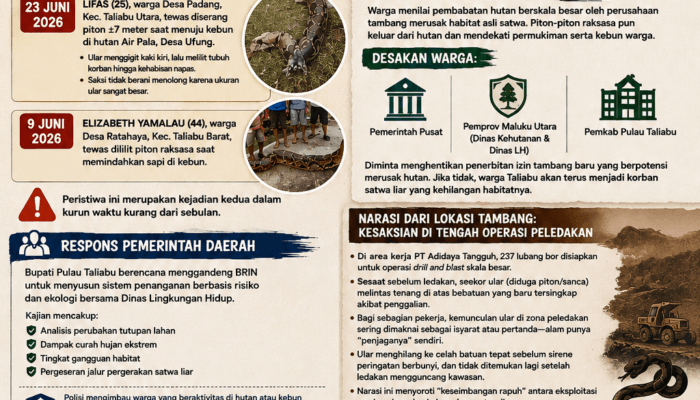 Habitat Rusak, Piton Raksasa Teror Warga Taliabu di Beberapa Desa