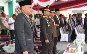 Wagub Sarbin Sehe Hadiri Upacara HUT ke-81 TNI di Makorem 152/Baabullah